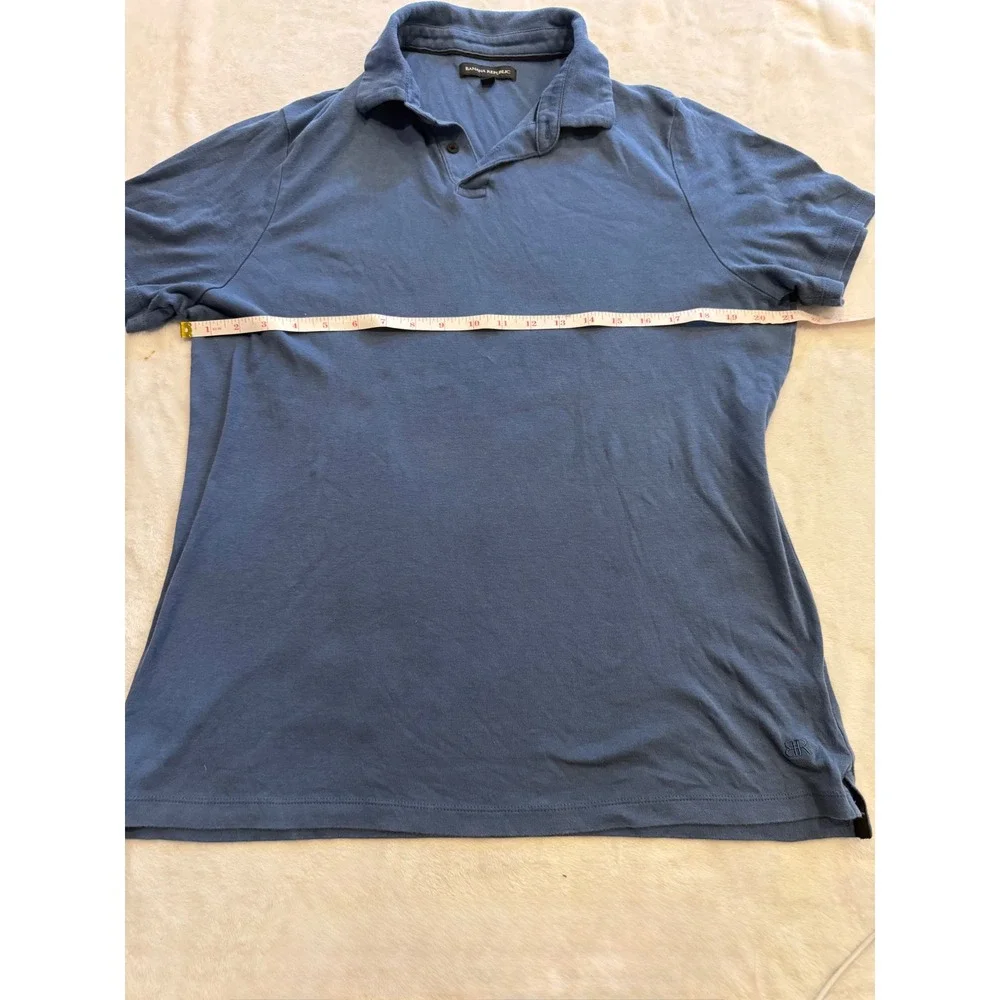 Banana Republic Mens Blue Short Sleeve Polo Shirt Large Classic Fit Jersey